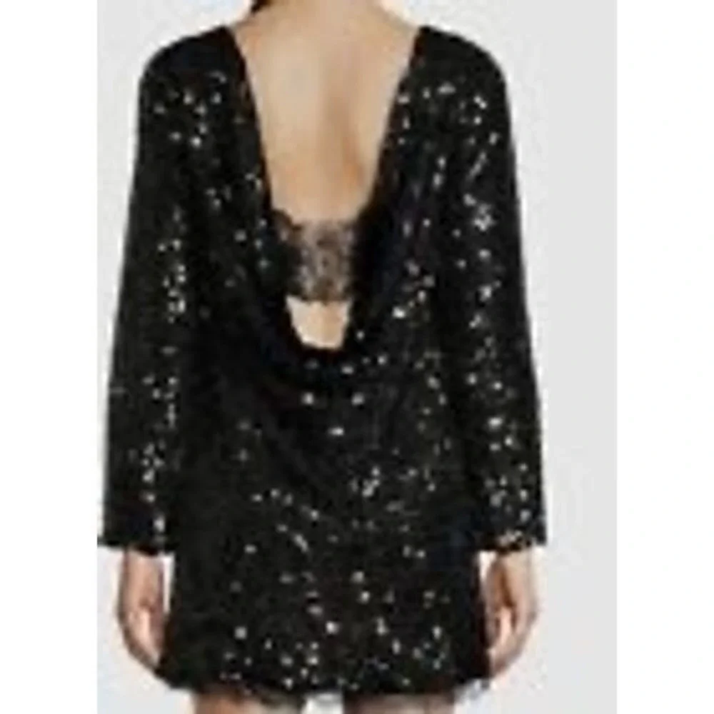 Sachin & Babi NWT Cameron Sequin-embellished Mini Dress In Black Sz 10 MSRP 395‎